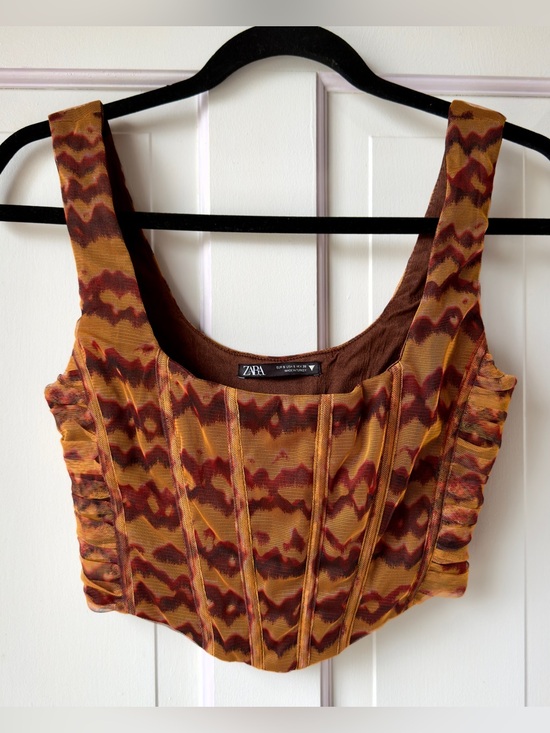 Zara Tops - Zara Corset Style Crop Top Size Small